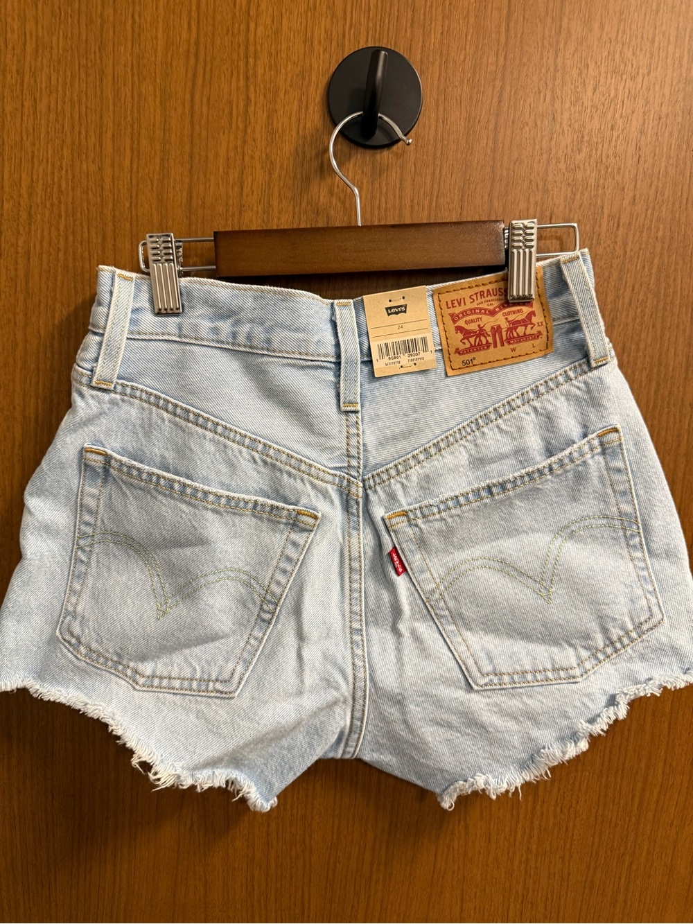 Levi's 501 Light Blue Denim Jean Shorts size 24